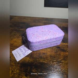 Purple Floral Zip Up Travel Jewelry Case